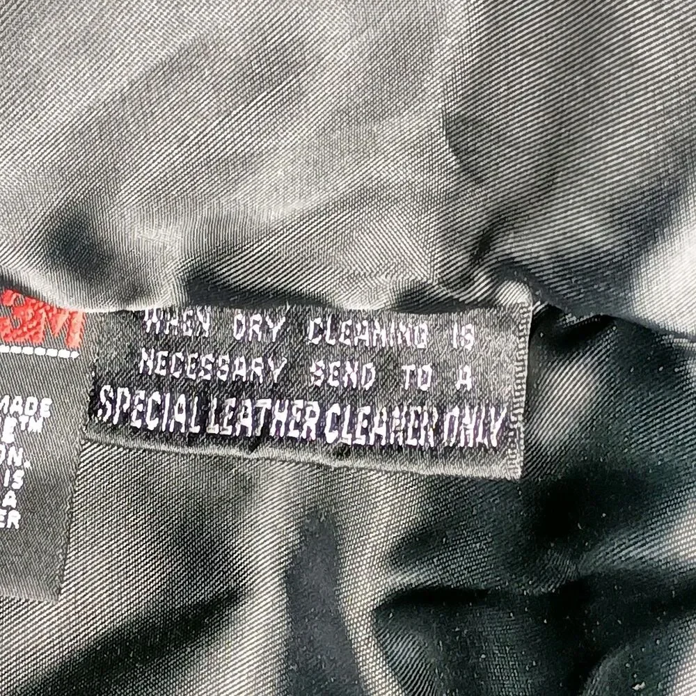 Wilson Leather Jacket Large Heavy Duty Bomber Jacket